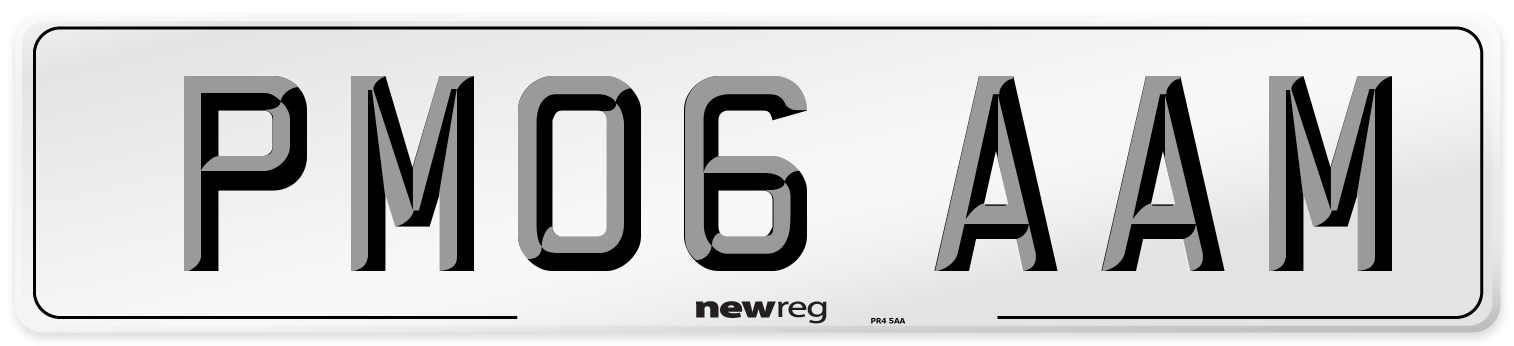 PM06 AAM Number Plate from New Reg